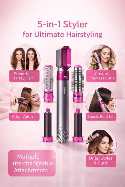 PinkGlam™ 5-in-1 Hair Styler